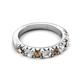 5 - Malaine 0.90 ctw Smoky Quartz and Lab Grown Diamonds (3.00 mm) 9 Stone Wedding Band 