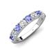 4 - Malaine 0.85 ctw Tanzanite and Lab Grown Diamonds (3.00 mm) 9 Stone Wedding Band 