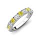 4 - Malaine 0.90 ctw Yellow Diamond and Lab Grown Diamonds (3.00 mm) 9 Stone Wedding Band 