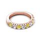 5 - Malaine 0.90 ctw Yellow Diamond and Lab Grown Diamonds (3.00 mm) 9 Stone Wedding Band 