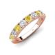 4 - Malaine 0.93 ctw Yellow Sapphire and Lab Grown Diamonds (3.00 mm) 9 Stone Wedding Band 