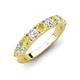 4 - Malaine 0.93 ctw Yellow Sapphire and Lab Grown Diamonds (3.00 mm) 9 Stone Wedding Band 