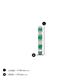 3 - Nico 0.12 ctw Petite Single Huggie Earring in Emerald and Natural Diamonds 