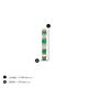 3 - Nico 0.12 ctw Petite Single Huggie Earring in Emerald and Natural Diamonds 