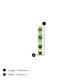 3 - Nico 0.14 ctw Petite Single Huggie Earring in Green Garnet and Natural Diamonds 