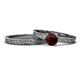 1 - Cael 1.05 ct Classic Red Garnet Solitaire Bridal Set Ring 