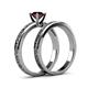 5 - Cael 1.05 ct Classic Red Garnet Solitaire Bridal Set Ring 