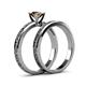 5 - Cael 1.00 ct Classic Smoky Quartz Solitaire Bridal Set Ring 