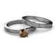 6 - Cael 1.00 ct Classic Smoky Quartz Solitaire Bridal Set Ring 