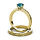 4 - Cael 0.95 ct Classic London Blue Topaz Solitaire Bridal Set Ring 