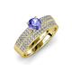 1 - Aurum 1.62 ctw Tanzanite Accented Natural Diamonds Double Row Bridal Set Ring  