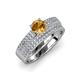 1 - Aurum 1.57 ctw Citrine Accented Natural Diamonds Double Row Bridal Set Ring  