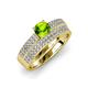 1 - Aurum 1.80 ctw Peridot Accented Natural Diamonds Double Row Bridal Set Ring  