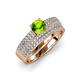 1 - Aurum 1.80 ctw Peridot Accented Natural Diamonds Double Row Bridal Set Ring  