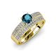 1 - Aurum 1.70 ctw Blue Diamond Accented Natural Diamonds Double Row Bridal Set Ring  