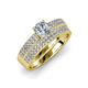 1 - Aurum 1.70 ctw GIA Certified Diamond Accented Natural Diamonds Double Row Bridal Set Ring  