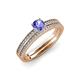 1 - Evika 1.35 ctw Tanzanite (6.50 mm) Accented Natural Diamonds Bridal Set Ring  