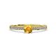 2 - Evika 1.30 ctw Citrine (6.50 mm) Accented Natural Diamonds Bridal Set Ring  