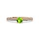 2 - Evika 1.53 ctw Peridot (6.50 mm) Accented Natural Diamonds Bridal Set Ring  