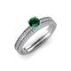 1 - Evika 1.23 ctw Emerald (6.50 mm) Accented Natural Diamonds Bridal Set Ring  