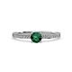 2 - Evika 1.23 ctw Emerald (6.50 mm) Accented Natural Diamonds Bridal Set Ring  