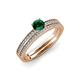 1 - Evika 1.23 ctw Emerald (6.50 mm) Accented Natural Diamonds Bridal Set Ring  