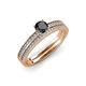 1 - Evika 1.93 ctw Black Diamond (6.50 mm) Accented Natural Diamonds Bridal Set Ring  