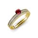 1 - Evika 1.38 ctw Ruby (6.50 mm) Accented Natural Diamonds Bridal Set Ring  