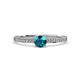 2 - Evika 1.38 ctw London Blue Topaz (6.50 mm) Accented Natural Diamonds Bridal Set Ring  