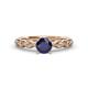 2 - Laine 1.46 ctw Classic Blue Sapphire (6.50 mm) Accented Round Natural Diamonds Marquise Shape Bridal Set Ring  