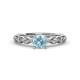 2 - Laine 1.03 ctw Classic Aquamarine (6.50 mm) Accented Round Natural Diamonds Marquise Shape Bridal Set Ring  