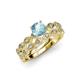 1 - Laine 1.03 ctw Classic Aquamarine (6.50 mm) Accented Round Natural Diamonds Marquise Shape Bridal Set Ring  