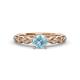 2 - Laine 1.03 ctw Classic Aquamarine (6.50 mm) Accented Round Natural Diamonds Marquise Shape Bridal Set Ring  