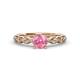 2 - Laine 1.03 ctw Classic Pink Tourmaline (6.50 mm) Accented Round Natural Diamonds Marquise Shape Bridal Set Ring  