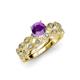 1 - Laine 1.03 ctw Classic Amethyst (6.50 mm) Accented Round Natural Diamonds Marquise Shape Bridal Set Ring  