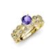 1 - Laine 0.96 ctw Classic Iolite (6.50 mm) Accented Round Natural Diamonds Marquise Shape Bridal Set Ring  