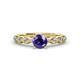 2 - Laine 0.96 ctw Classic Iolite (6.50 mm) Accented Round Natural Diamonds Marquise Shape Bridal Set Ring  