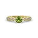 2 - Laine 1.26 ctw Classic Peridot (6.50 mm) Accented Round Natural Diamonds Marquise Shape Bridal Set Ring  