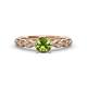 2 - Laine 1.26 ctw Classic Peridot (6.50 mm) Accented Round Natural Diamonds Marquise Shape Bridal Set Ring  