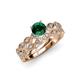 1 - Laine 0.96 ctw Classic Emerald (6.00 mm) Accented Round Natural Diamonds Marquise Shape Bridal Set Ring  