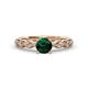 2 - Laine 0.96 ctw Classic Emerald (6.00 mm) Accented Round Natural Diamonds Marquise Shape Bridal Set Ring  