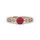 2 - Laine 1.11 ctw Classic Ruby (6.00 mm) Accented Round Natural Diamonds Marquise Shape Bridal Set Ring  