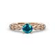 2 - Laine 1.11 ctw Classic London Blue Topaz (6.50 mm) Accented Round Natural Diamonds Marquise Shape Bridal Set Ring  