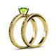 6 - Niah 1.10 ct Classic Peridot Solitaire Bridal Set Ring  