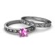 5 - Niah 0.95 ct Classic Pink Sapphire Solitaire Bridal Set Ring  