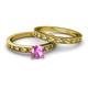 5 - Niah 0.95 ct Classic Pink Sapphire Solitaire Bridal Set Ring  