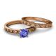 5 - Niah 0.92 ct Classic Tanzanite Solitaire Bridal Set Ring  