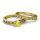 5 - Niah 0.95 ct Classic Yellow Sapphire Solitaire Bridal Set Ring  