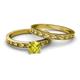 5 - Niah 1.00 ct Classic Yellow Diamond Solitaire Bridal Set Ring  