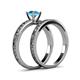 6 - Niah 0.95 ct Classic Blue Topaz Solitaire Bridal Set Ring  